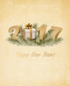 Happy New Year 2017 background with a gift box. Vector. Wall Mural