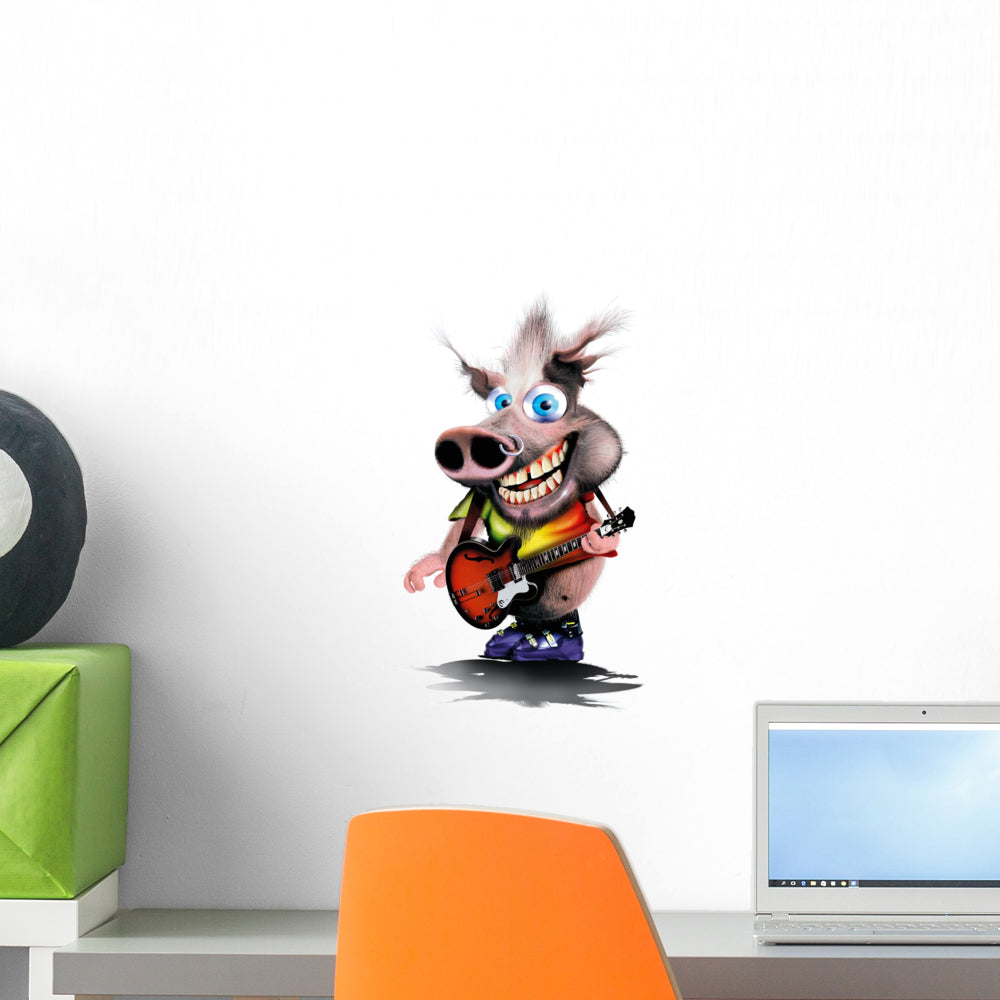 Rocker Pig Wall Decal – Wallmonkeys