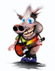Rocker Pig Wall Decal