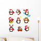 Cute Penguin Set Wall Decal