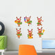 Cute Reindeer Set Wall Decal