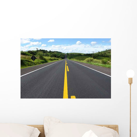 Highway through Trees Wall Mural