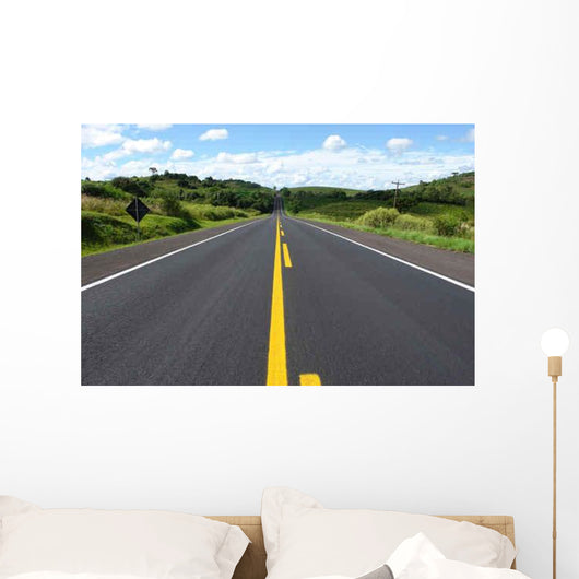 Highway through Trees Wall Mural