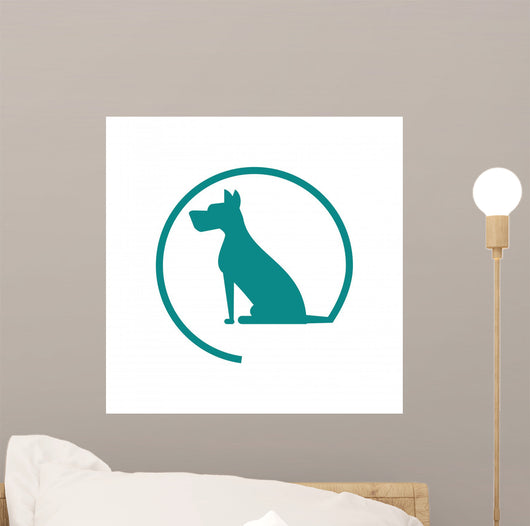 Dog Silhouette Icon Pet Wall Decal Design 1
