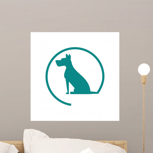 Dog Silhouette Icon Pet Wall Decal Design 1