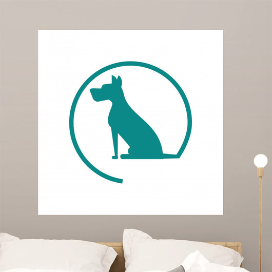 Dog Silhouette Icon Pet Wall Decal Design 1