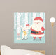 Merry Christmas Postcard with Wall Decal Design 2