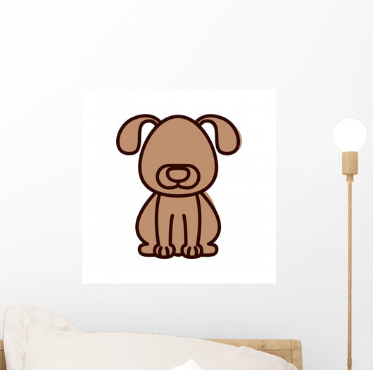 Silhouette with Dog Domestic Wall Mural