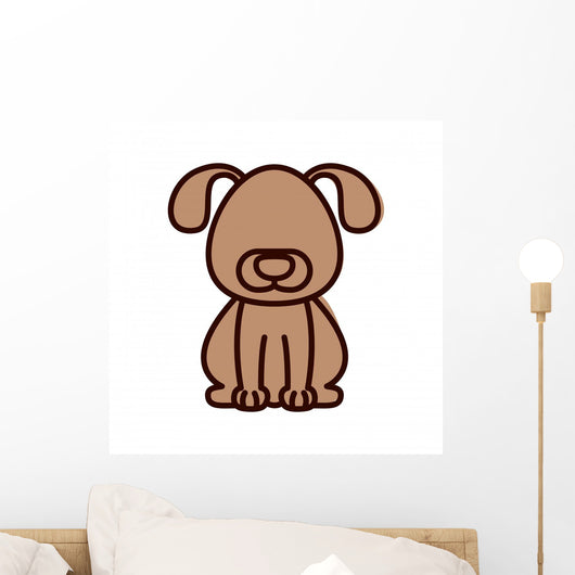 Silhouette with Dog Domestic Wall Mural