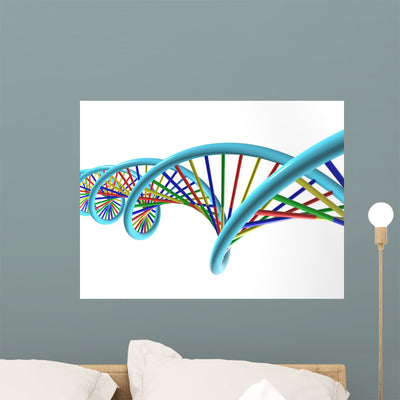 Dna Strand Wall Decal shown on a wall