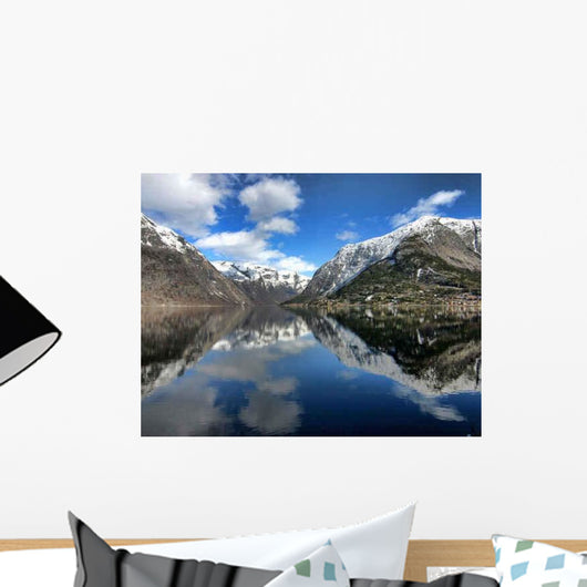 Mountains Surrounding Hardanger Fjord Wall Mural