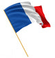 3D French Flag with Wall Mural