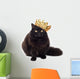 black cat wearing golden crown isolated Wall Decal