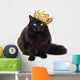 black cat wearing golden crown isolated Wall Decal