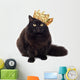 black cat wearing golden crown isolated Wall Decal