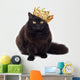 black cat wearing golden crown isolated Wall Decal