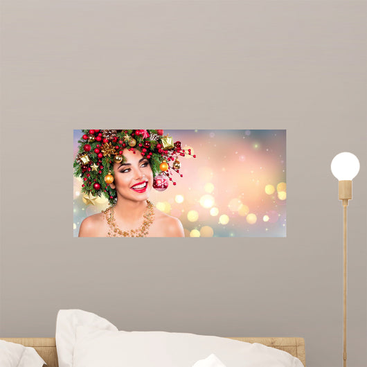 Xmas Model Woman Holiday Wall Mural