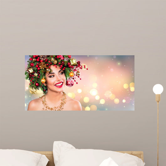 Xmas Model Woman Holiday Wall Mural
