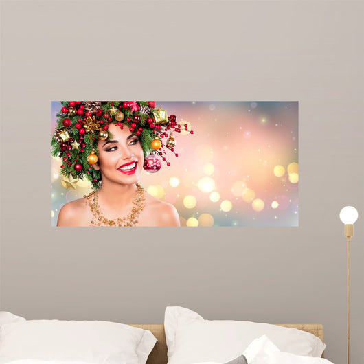 Xmas Model Woman Holiday Wall Mural