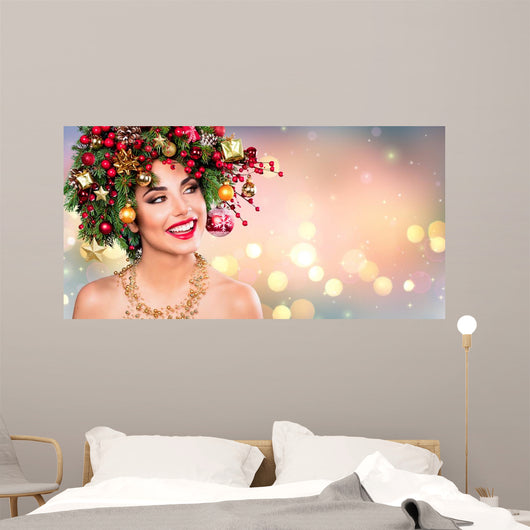 Xmas Model Woman Holiday Wall Mural