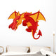 Red Cartoon Dragon Wall Decal