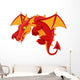 Red Cartoon Dragon Wall Decal