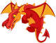 Red Cartoon Dragon Wall Decal