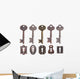 Keyholes and Old Keys Wall Decal Sticker Set