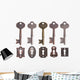 Keyholes and Old Keys Wall Decal Sticker Set