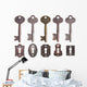 Keyholes and Old Keys Wall Decal Sticker Set