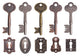 Keyholes and Old Keys Wall Decal Sticker Set