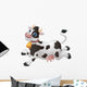Happy Jumping Cartoon Cow Wall Decal