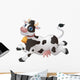 Happy Jumping Cartoon Cow Wall Decal