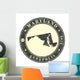 Vintage Stamp with Map Wall Mural