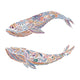 Two Pastel Scandinavian Whales Wall Decal Sticker Set