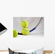 Tennis Racket and Balls on White Background Wall Mural