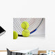 Tennis Racket and Balls on White Background Wall Mural