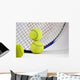 Tennis Racket and Balls on White Background Wall Mural