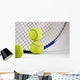 Tennis Racket and Balls on White Background Wall Mural