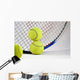 Tennis Racket and Balls on White Background Wall Mural