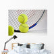 Tennis Racket and Balls on White Background Wall Mural