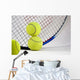 Tennis Racket and Balls on White Background Wall Mural