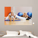 Group of people doing stretching exercise Wall Mural