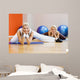 Group of people doing stretching exercise Wall Mural