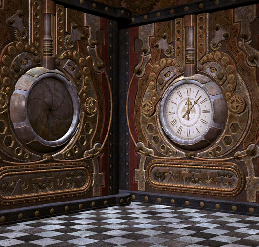 Steampunk Clock Corner Wall Decal