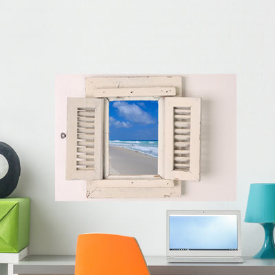 Little Window Wall Decal shown on a wall