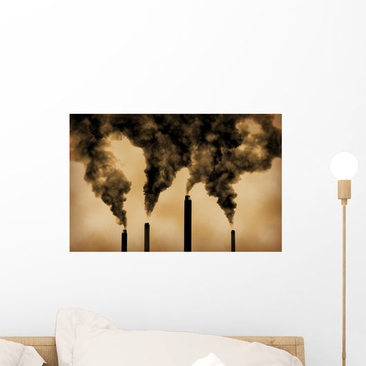 global warming factory emissions pollution Wall Mural