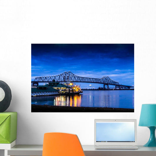 Baton Rouge Bridge Blue Wall Decal