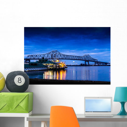 Baton Rouge Bridge Blue Wall Decal