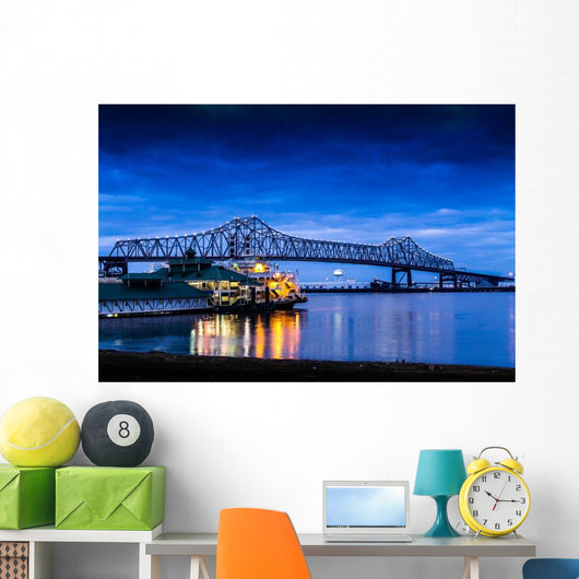 Baton Rouge Bridge Blue Wall Decal